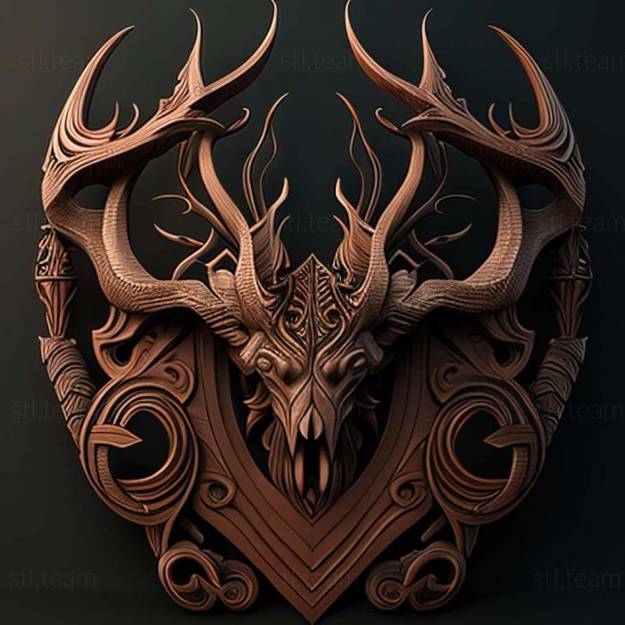 3D model Ritual Crown of Horns game (STL)